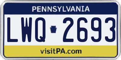 PA license plate LWQ2693