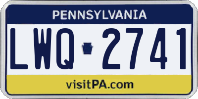 PA license plate LWQ2741