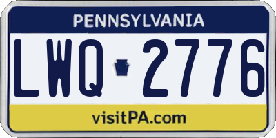 PA license plate LWQ2776