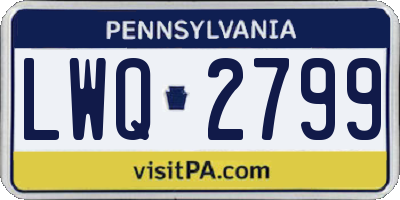 PA license plate LWQ2799