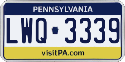 PA license plate LWQ3339