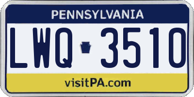 PA license plate LWQ3510
