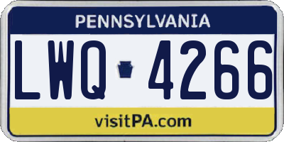 PA license plate LWQ4266