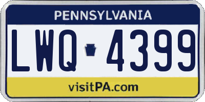 PA license plate LWQ4399