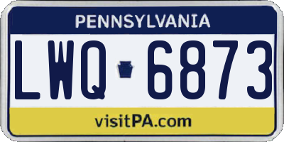 PA license plate LWQ6873