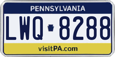 PA license plate LWQ8288
