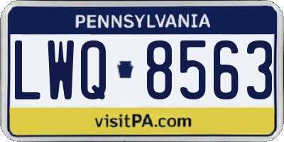PA license plate LWQ8563