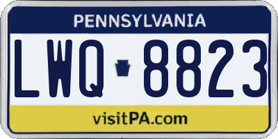 PA license plate LWQ8823