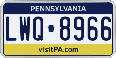 PA license plate LWQ8966