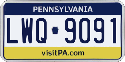 PA license plate LWQ9091