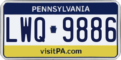 PA license plate LWQ9886