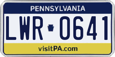 PA license plate LWR0641