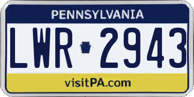 PA license plate LWR2943