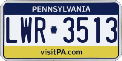 PA license plate LWR3513