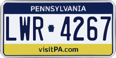 PA license plate LWR4267