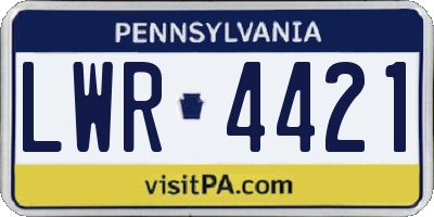 PA license plate LWR4421
