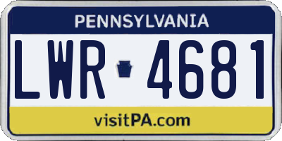 PA license plate LWR4681