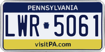 PA license plate LWR5061