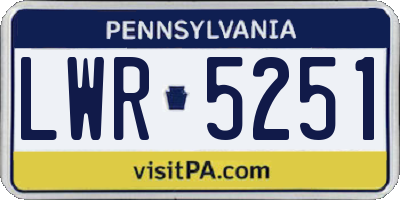 PA license plate LWR5251
