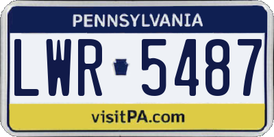 PA license plate LWR5487