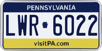 PA license plate LWR6022