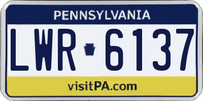PA license plate LWR6137