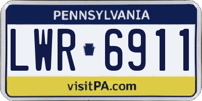 PA license plate LWR6911