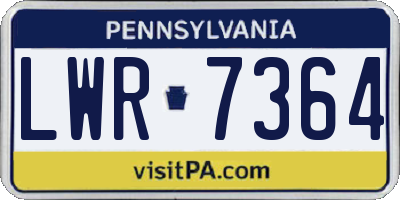 PA license plate LWR7364