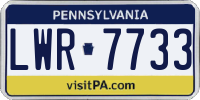 PA license plate LWR7733