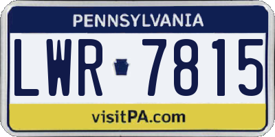 PA license plate LWR7815