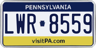 PA license plate LWR8559