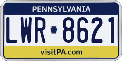 PA license plate LWR8621