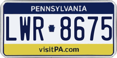 PA license plate LWR8675