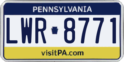 PA license plate LWR8771