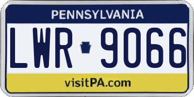 PA license plate LWR9066