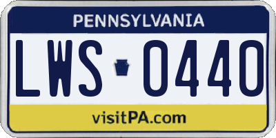 PA license plate LWS0440