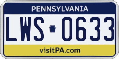 PA license plate LWS0633