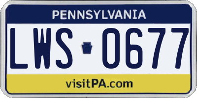 PA license plate LWS0677
