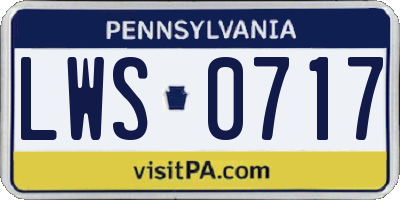 PA license plate LWS0717