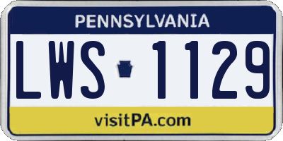 PA license plate LWS1129
