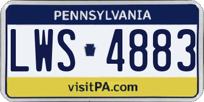 PA license plate LWS4883