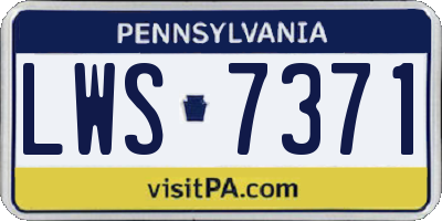 PA license plate LWS7371