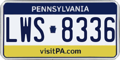 PA license plate LWS8336