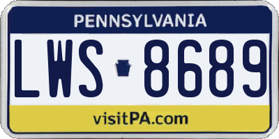 PA license plate LWS8689