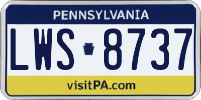 PA license plate LWS8737
