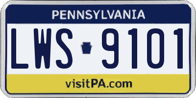 PA license plate LWS9101