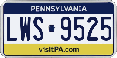 PA license plate LWS9525