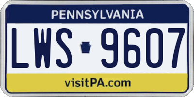 PA license plate LWS9607