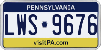 PA license plate LWS9676