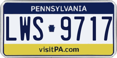 PA license plate LWS9717